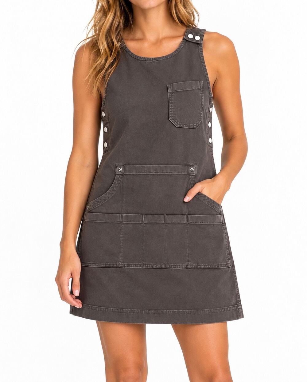 Duluth Trading Co. Charcoal Gray Utility Apron Workwear Dress XS